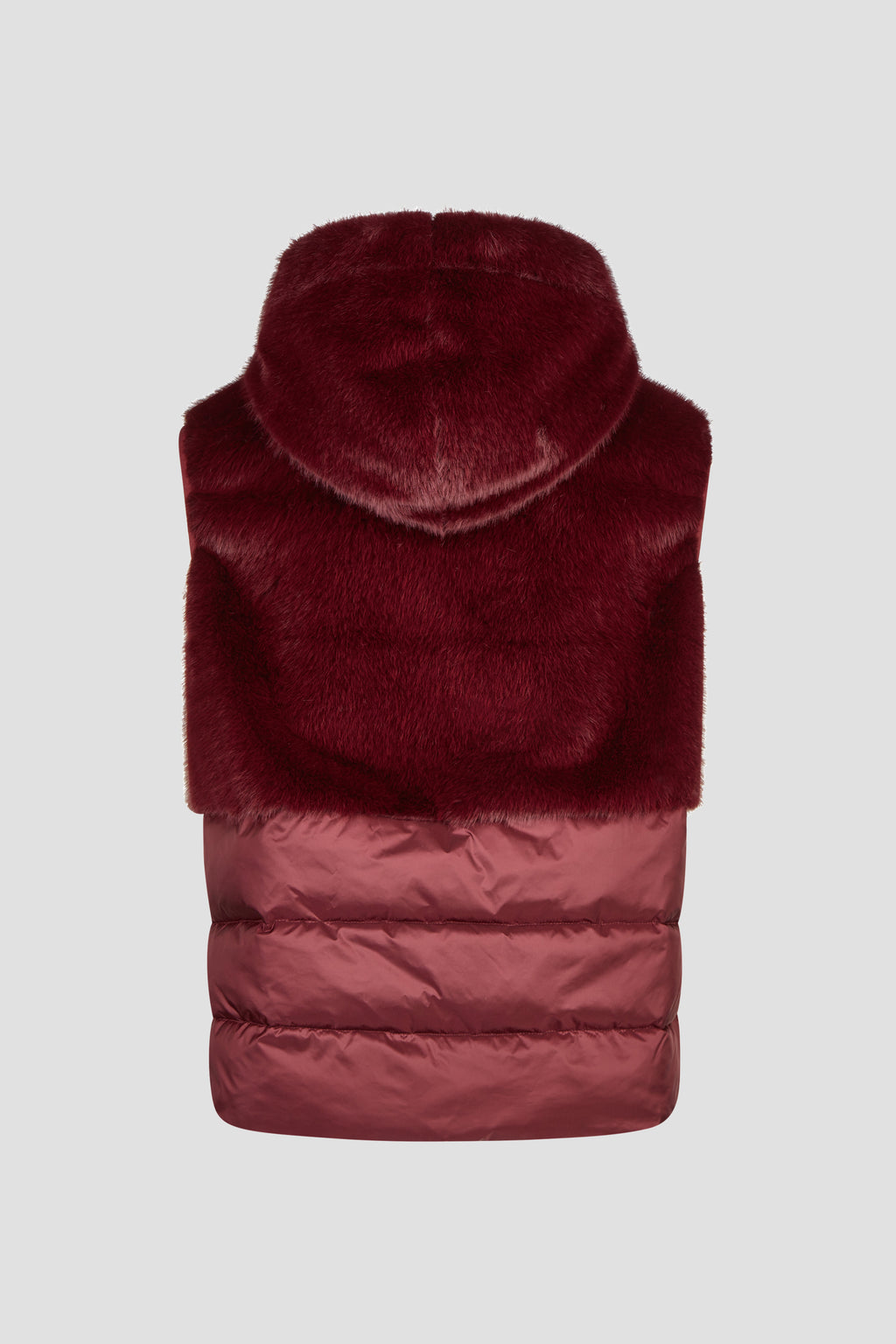 Gilet Bicolore Eco-Pelliccia e Trapuntato – Bordeaux