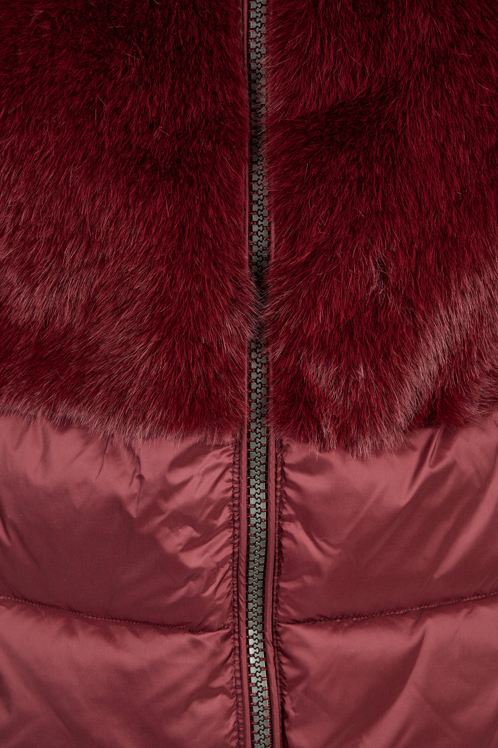 Gilet Bicolore Eco-Pelliccia e Trapuntato – Bordeaux