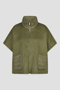 Poncho in Lana con Zip – Verde Oliva