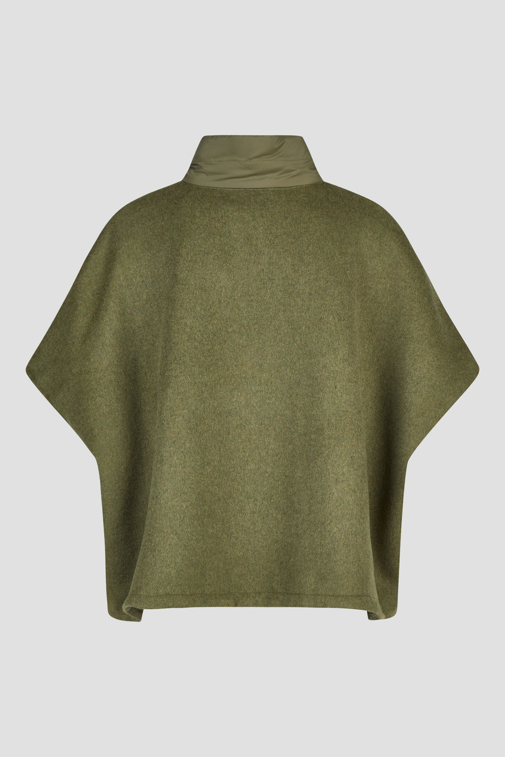 Poncho in Lana con Zip – Verde Oliva