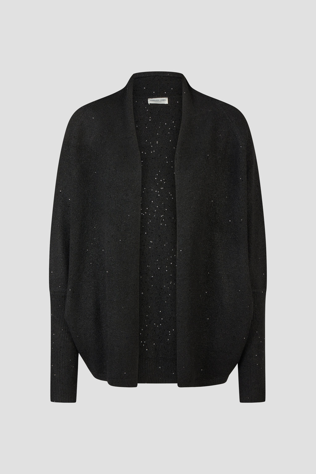 Cardigan Aperto in Maglia con Paillettes – Nero