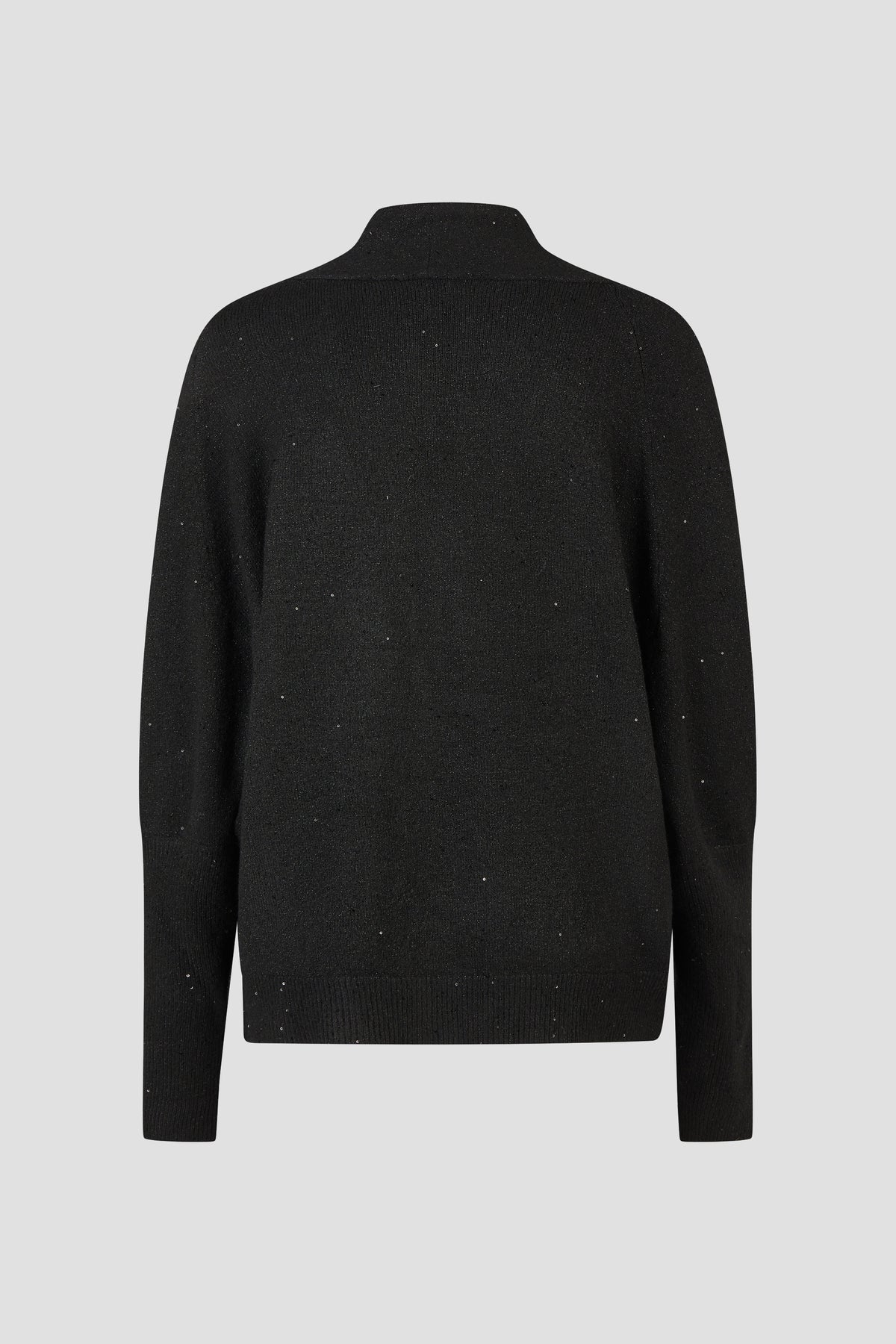 Cardigan Aperto in Maglia con Paillettes – Nero