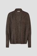 Cardigan Aperto in Maglia con Paillettes – Cioccolato Mélange