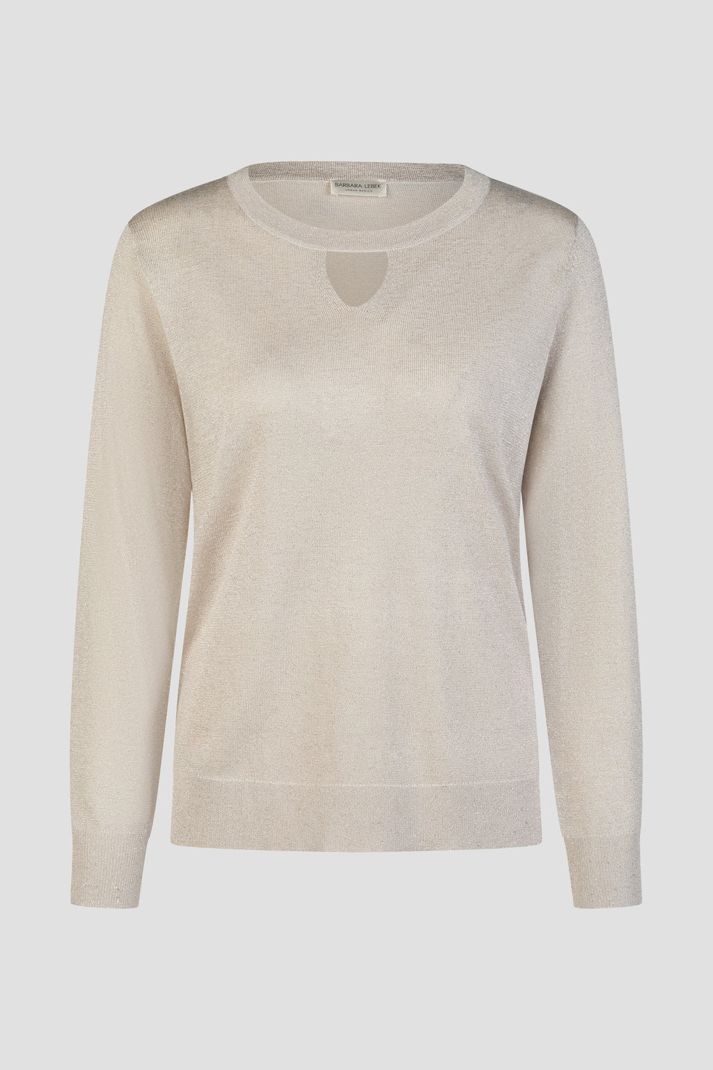 Maglione in Maglia Lurex con Cut-Out – Sabbia