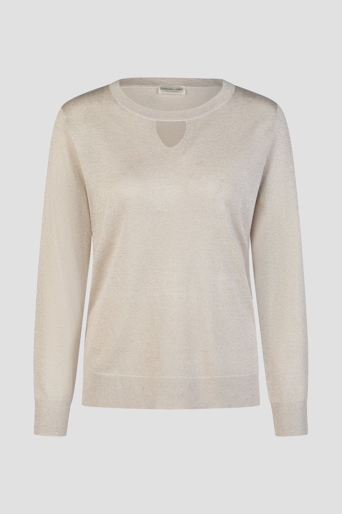 Maglione in Maglia Lurex con Cut-Out – Sabbia