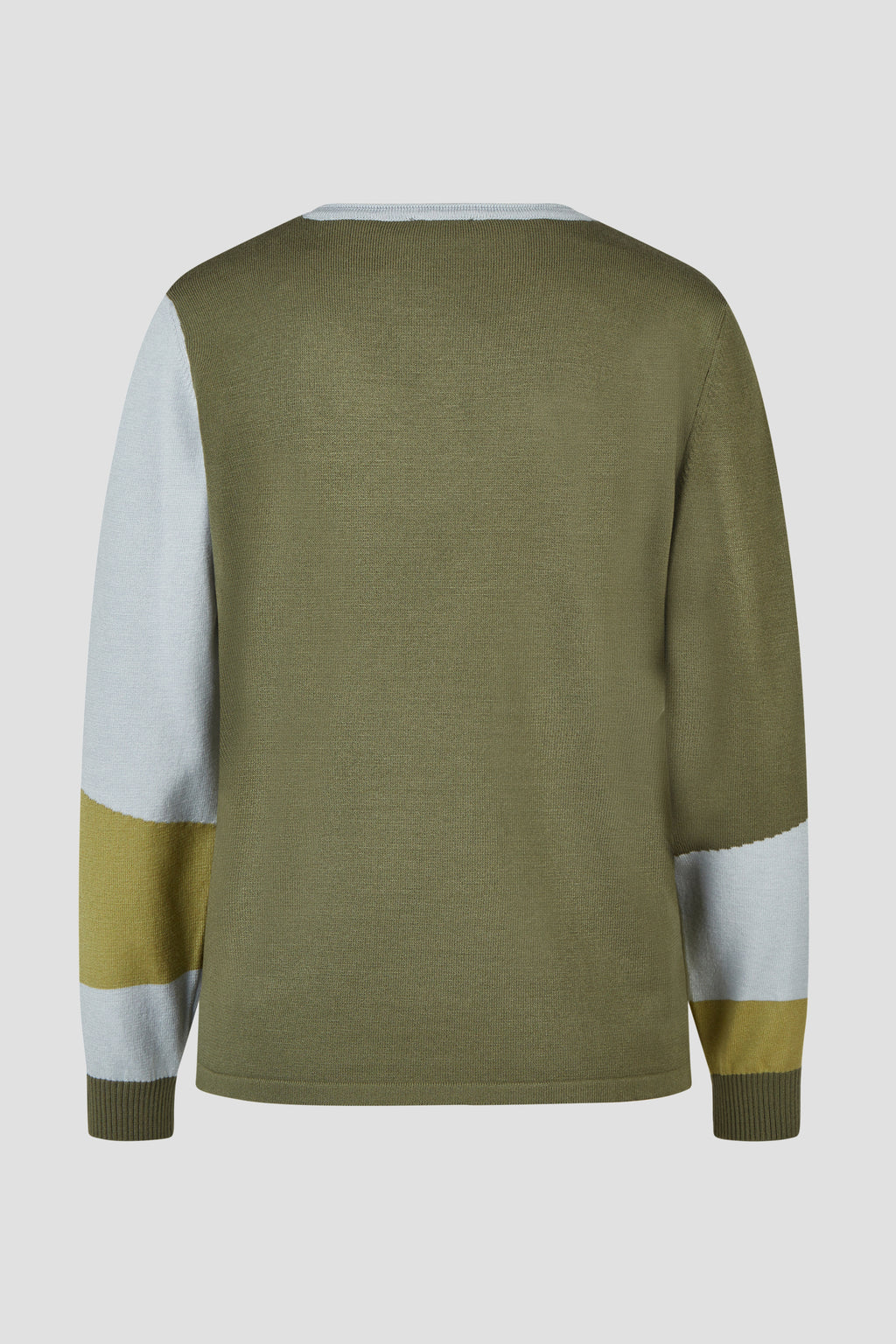 Pullover in Maglia a Fantasia Geometrica Color-Block