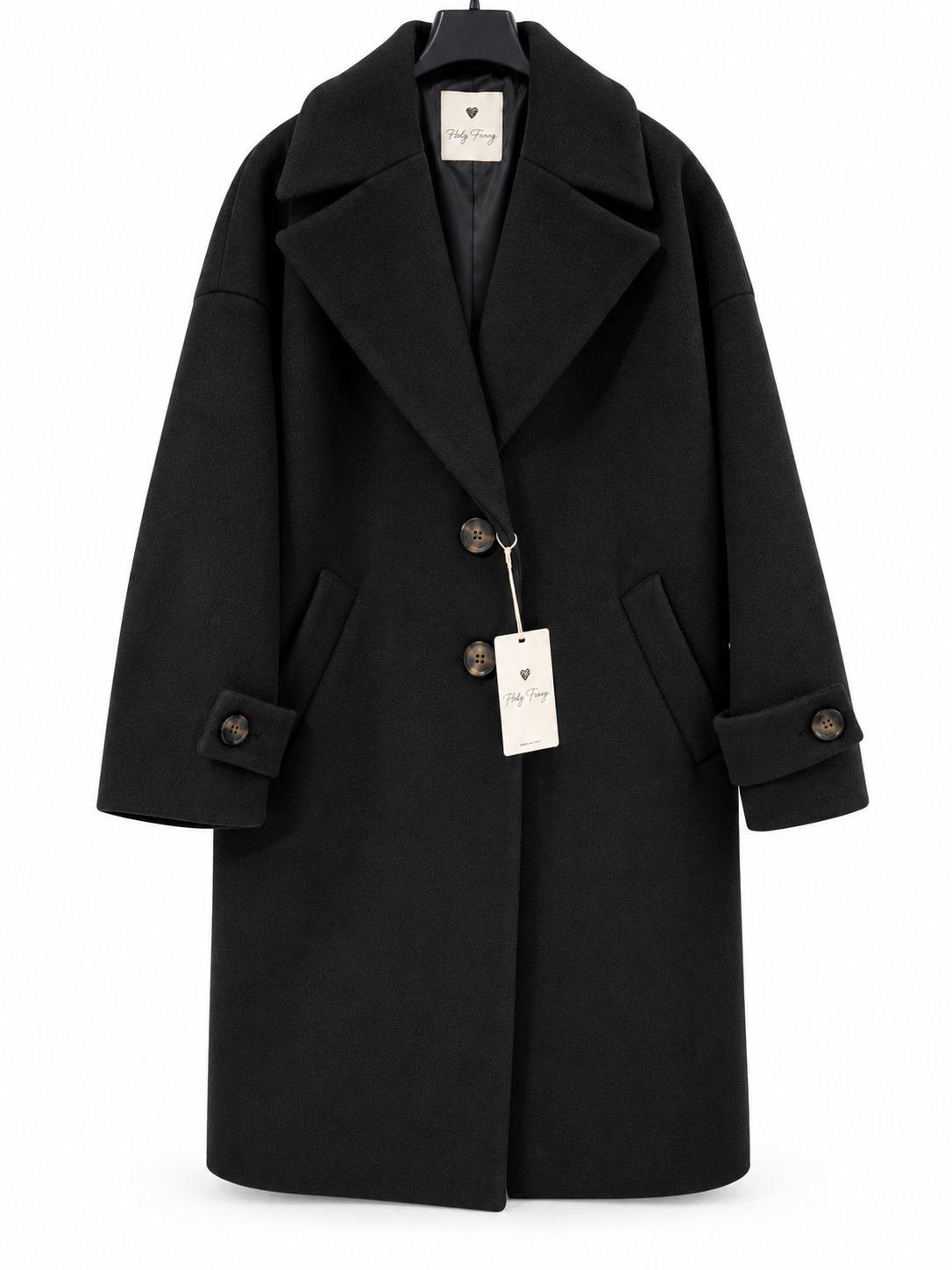 Cappotto 7/8 oversize in misto lana
