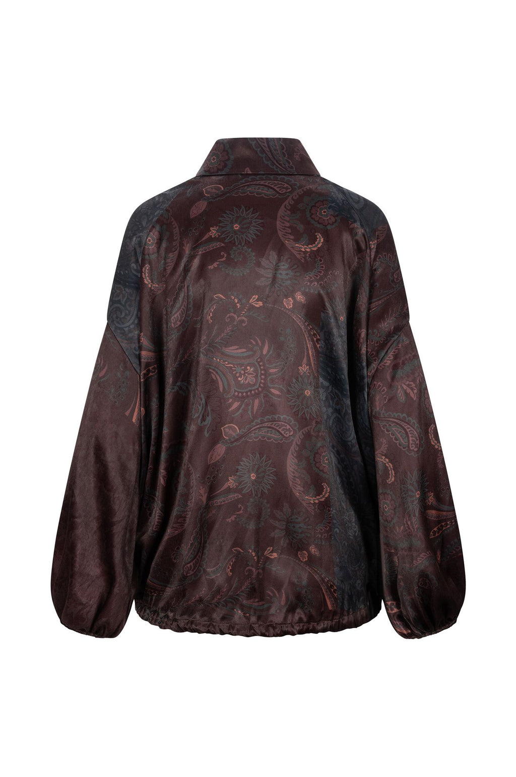Blusa stampata con maniche arricciate