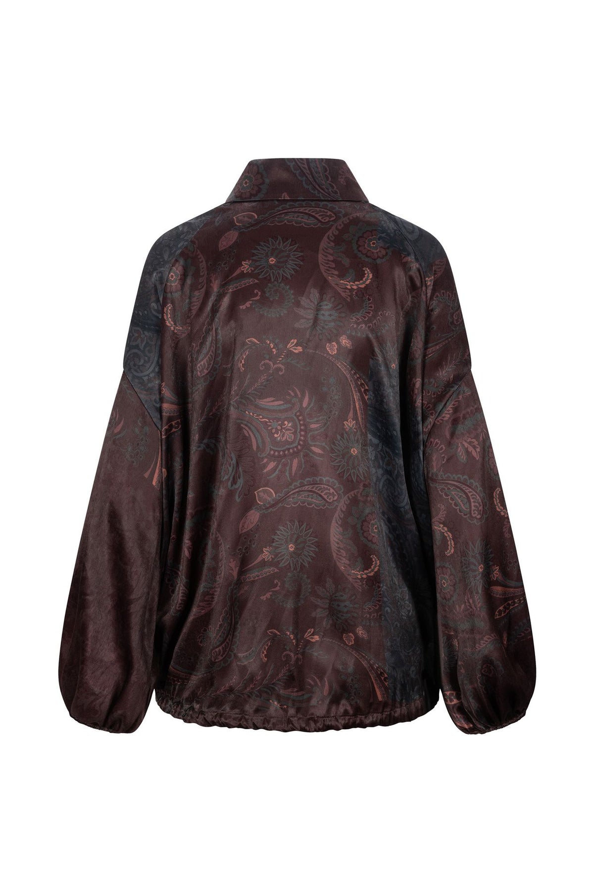 Blusa stampata con maniche arricciate