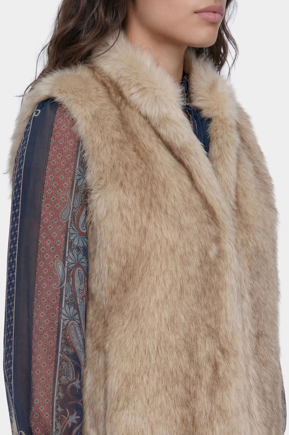 Gilet in Pelliccia Beige
