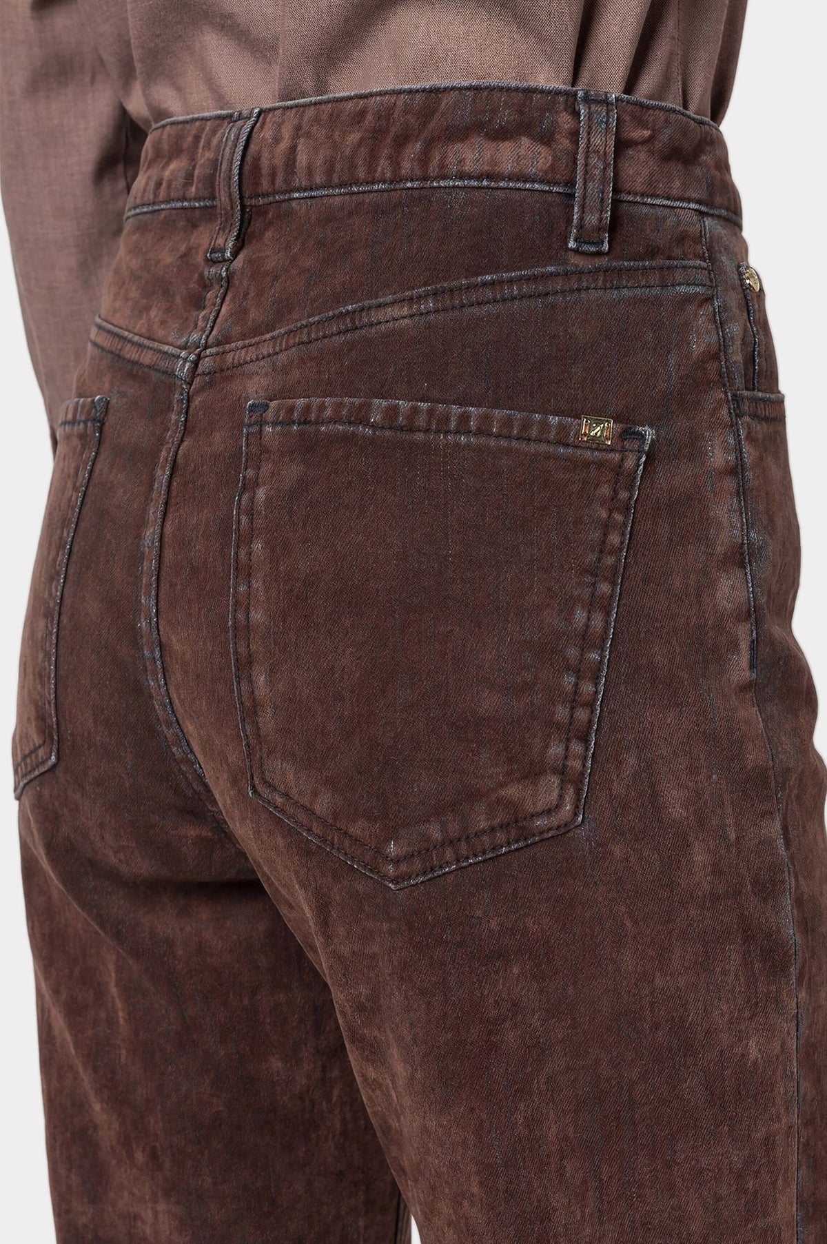 Jeans in Velluto Vintage Marrone