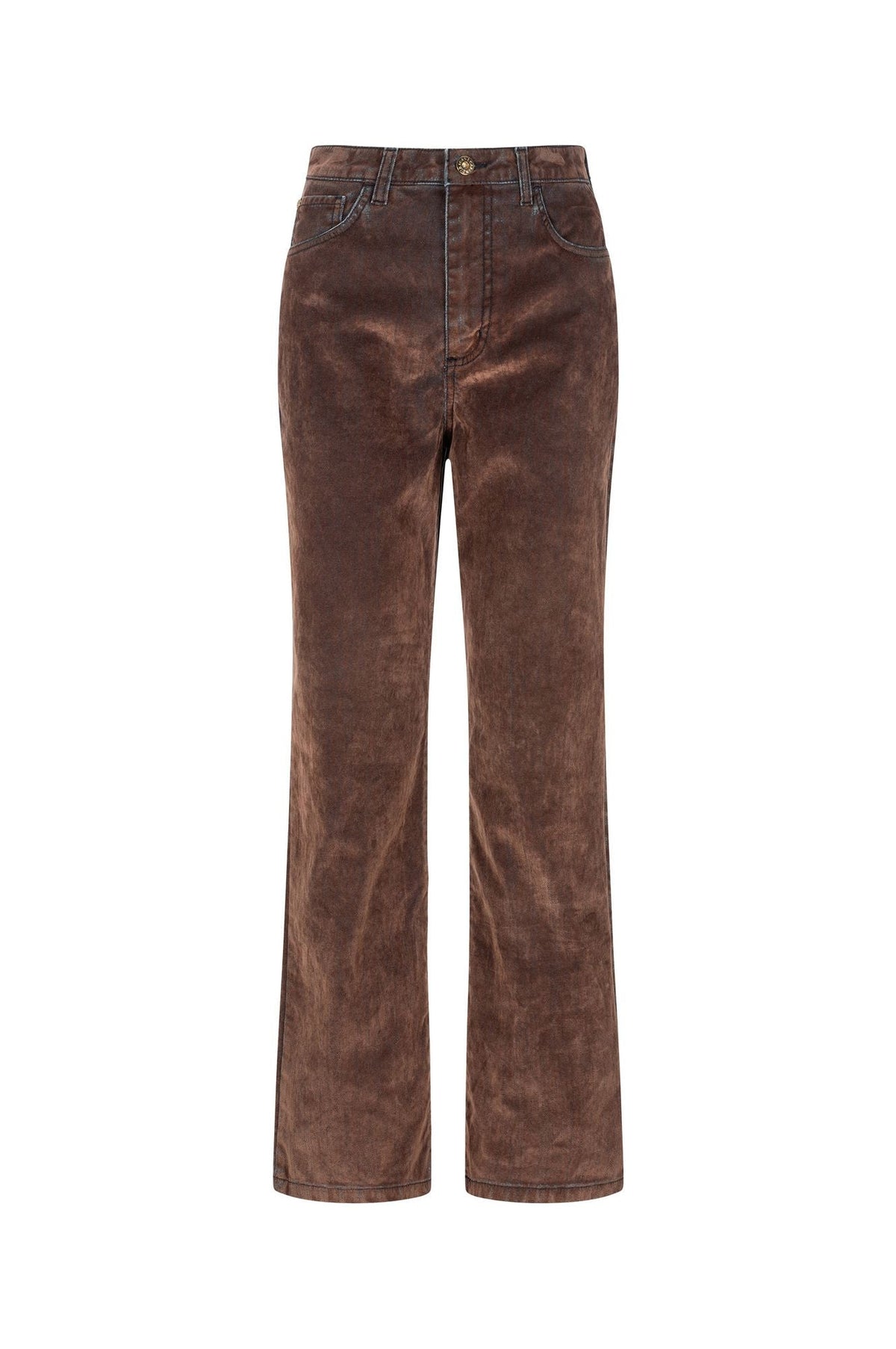 Pantaloni in velluto vintage marrone - vista frontale