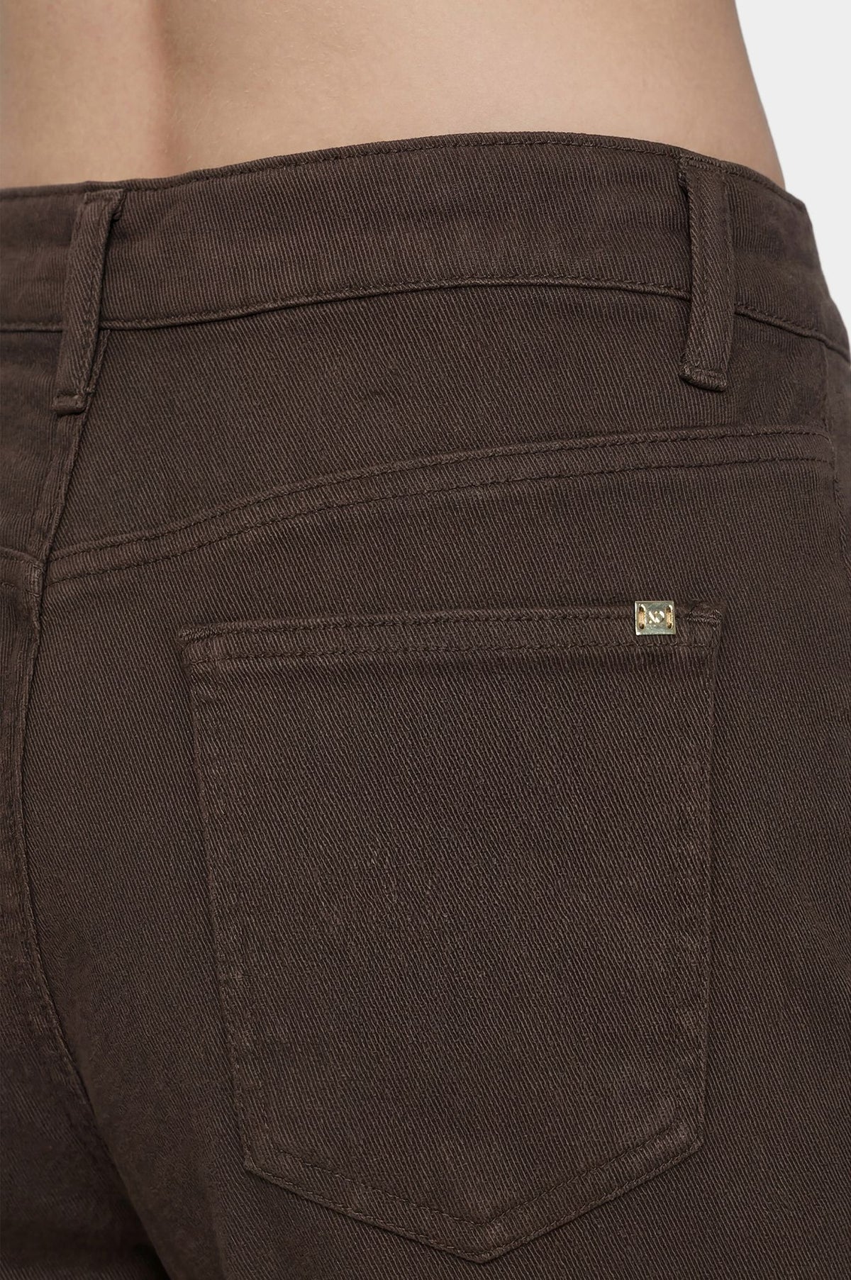 Jeans marrone in bull denim a gamba dritta