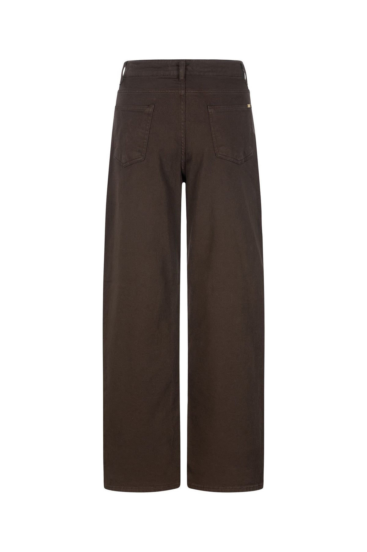 Jeans marrone in bull denim a gamba dritta
