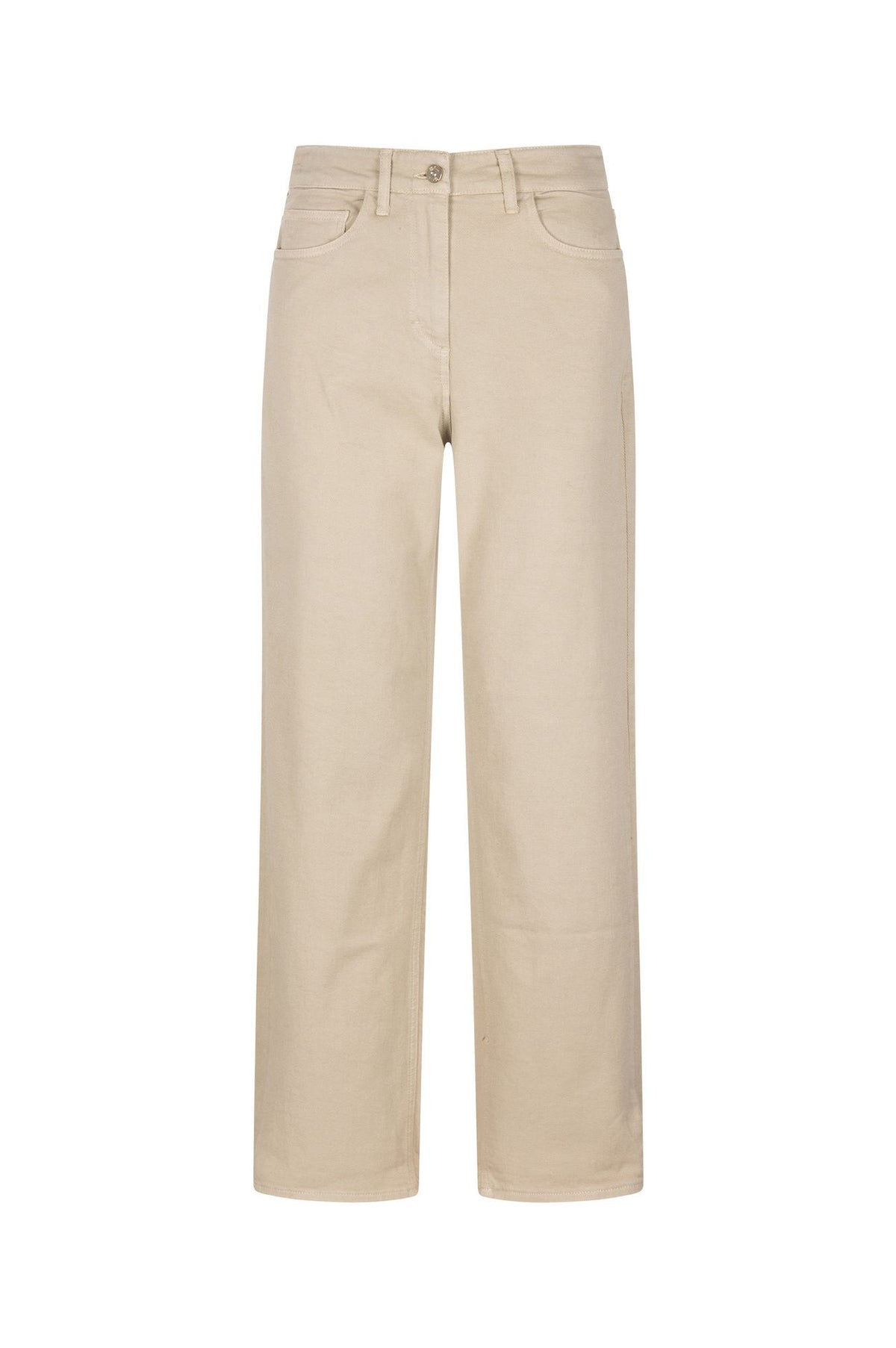 Jeans marrone in bull denim a gamba dritta
