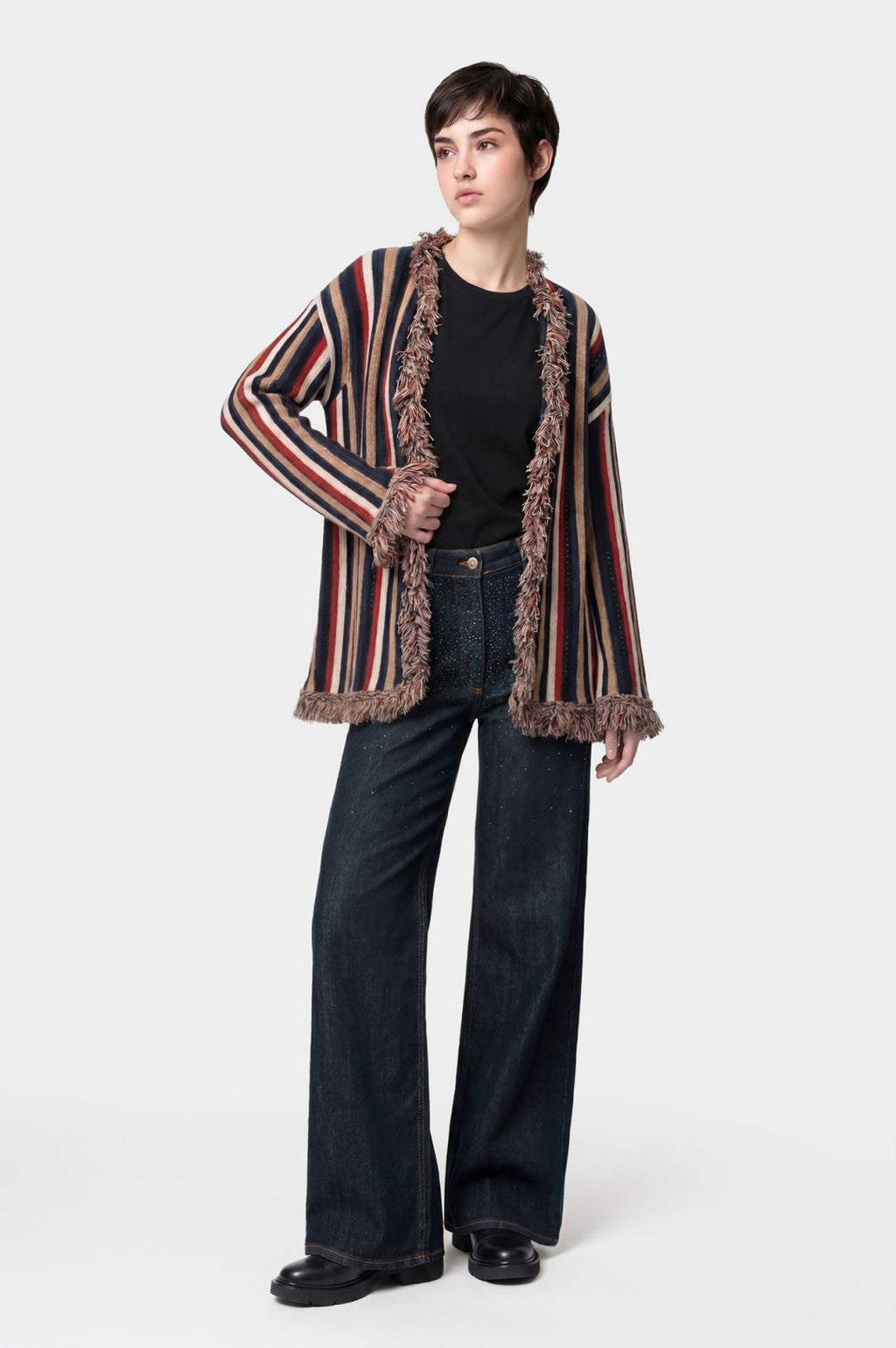 Jeans Wide Leg con Strass