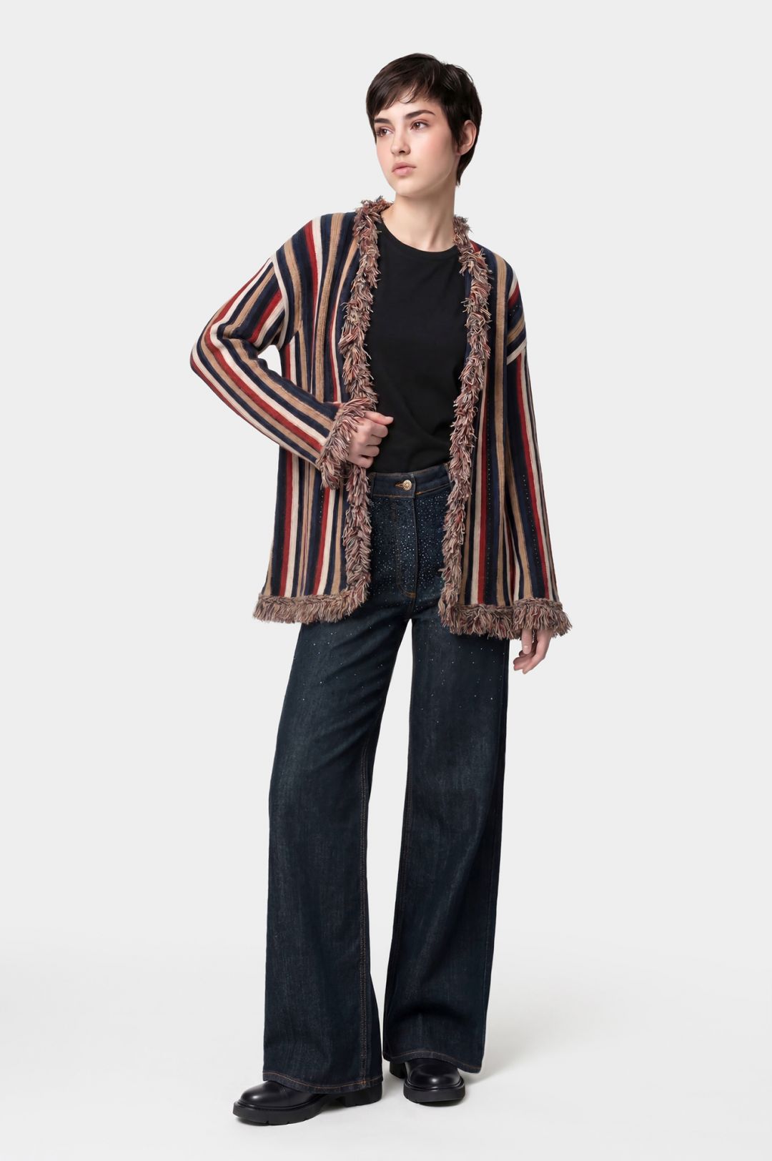 Jeans Wide Leg con Strass
