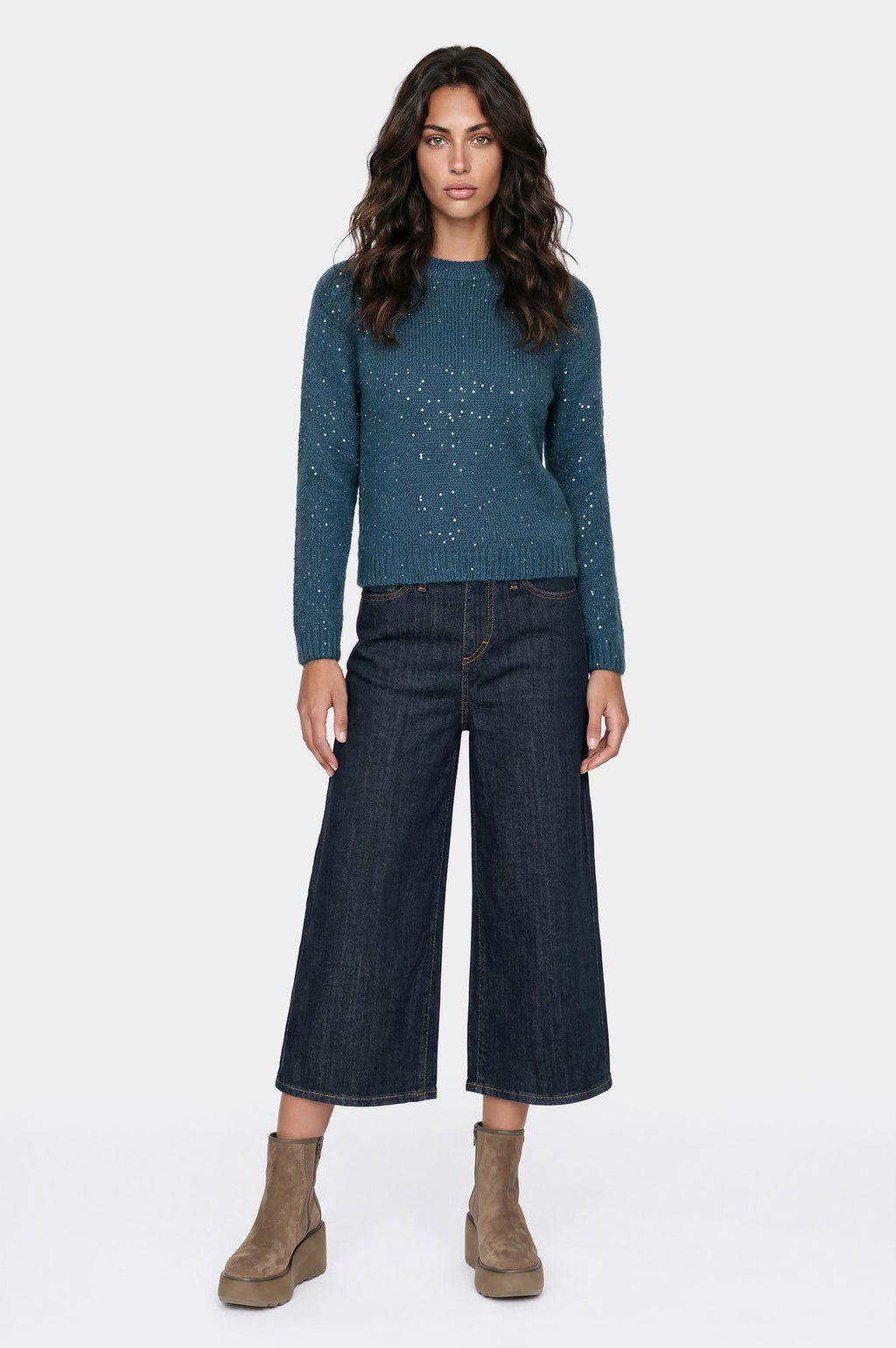 Maglione con Paillettes Teal