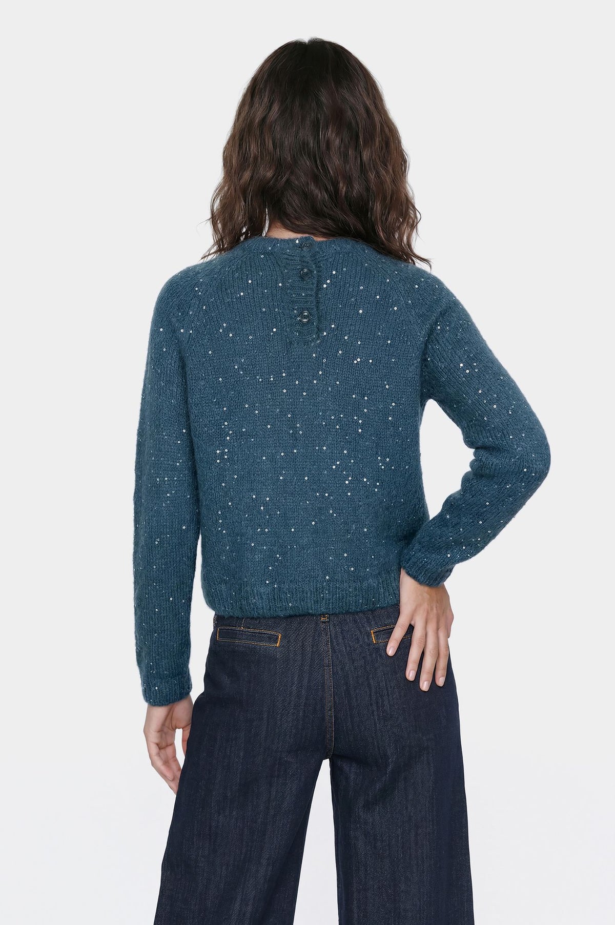 Maglione con Paillettes Teal