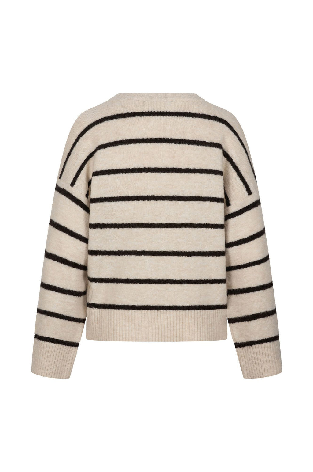 Maglione a Righe con Stemma Ricamato