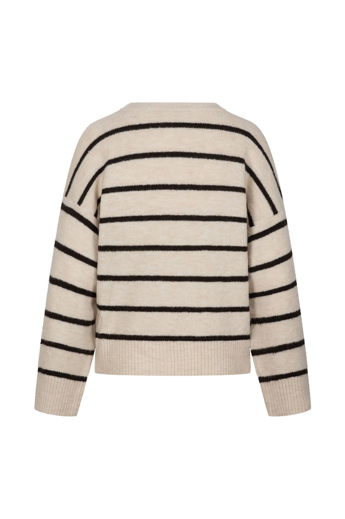 Maglione a Righe con Stemma Ricamato