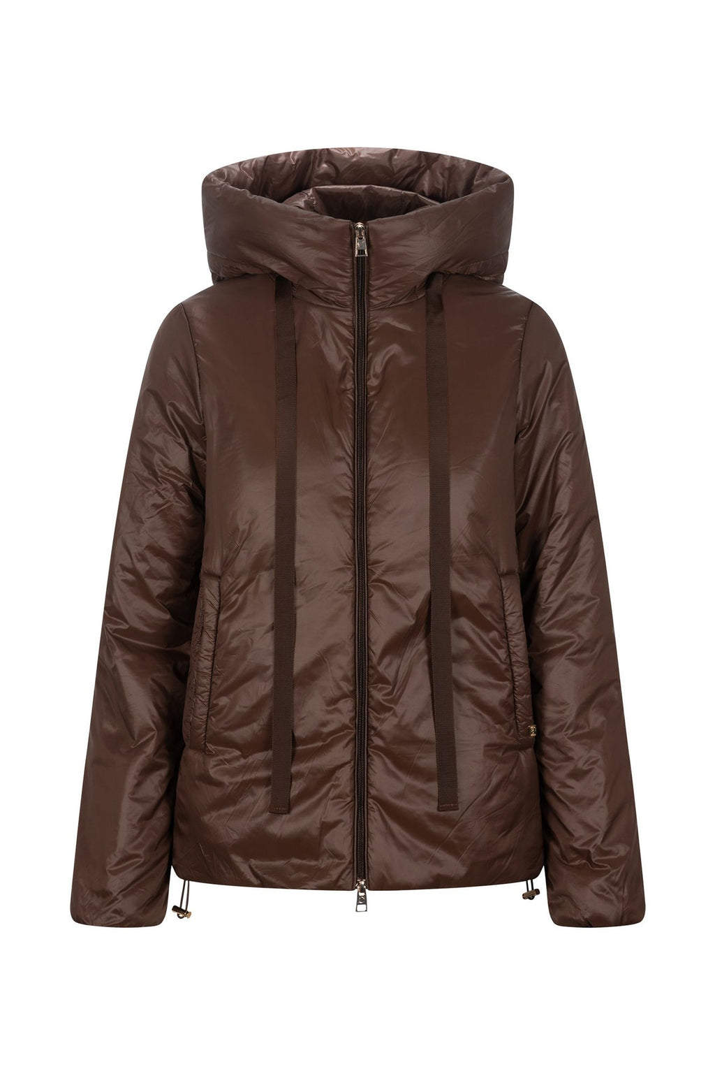 Piumino con Cappuccio Maxi Marrone Cioccolato