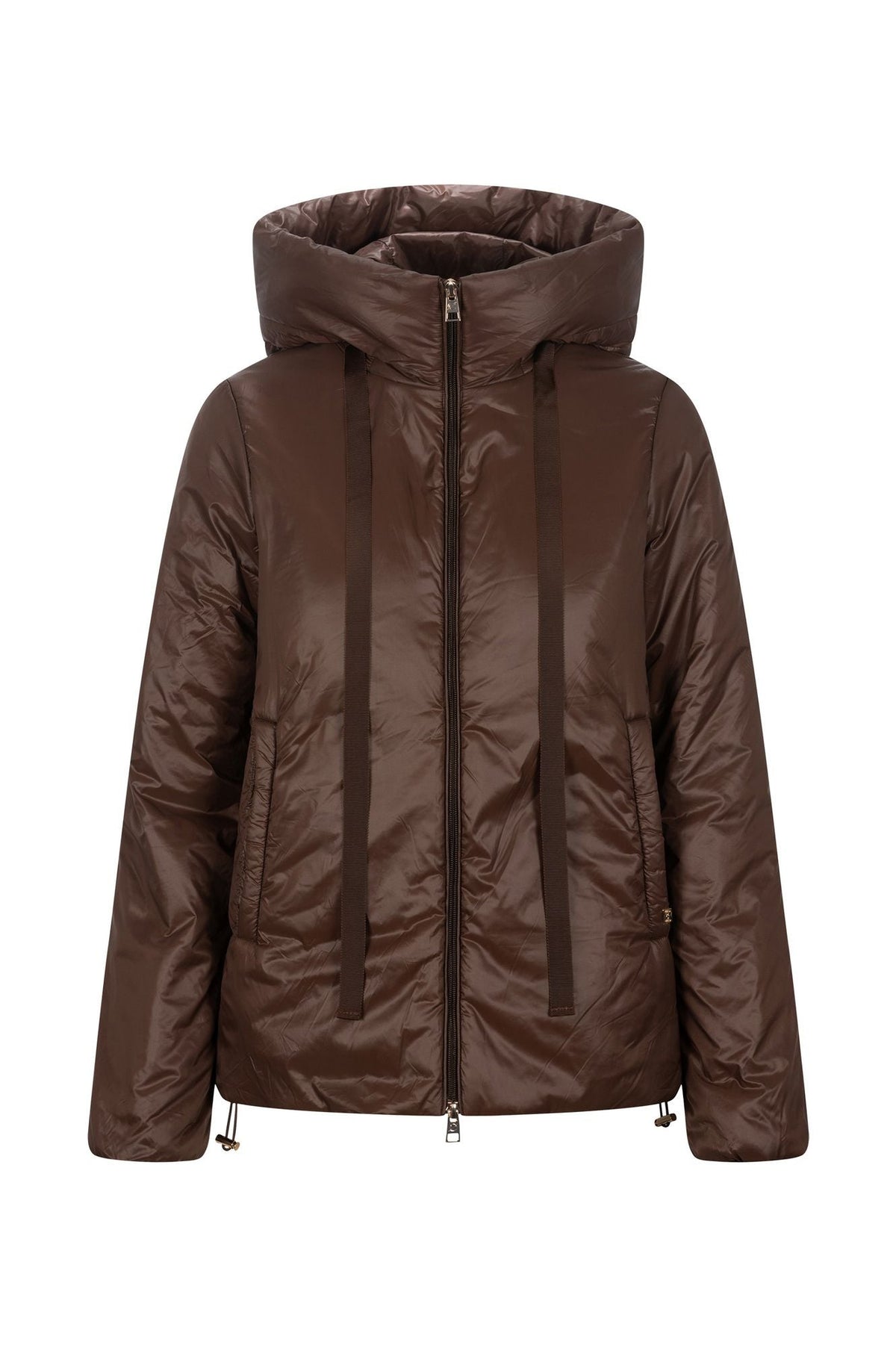 Piumino marrone cioccolato - vista frontale