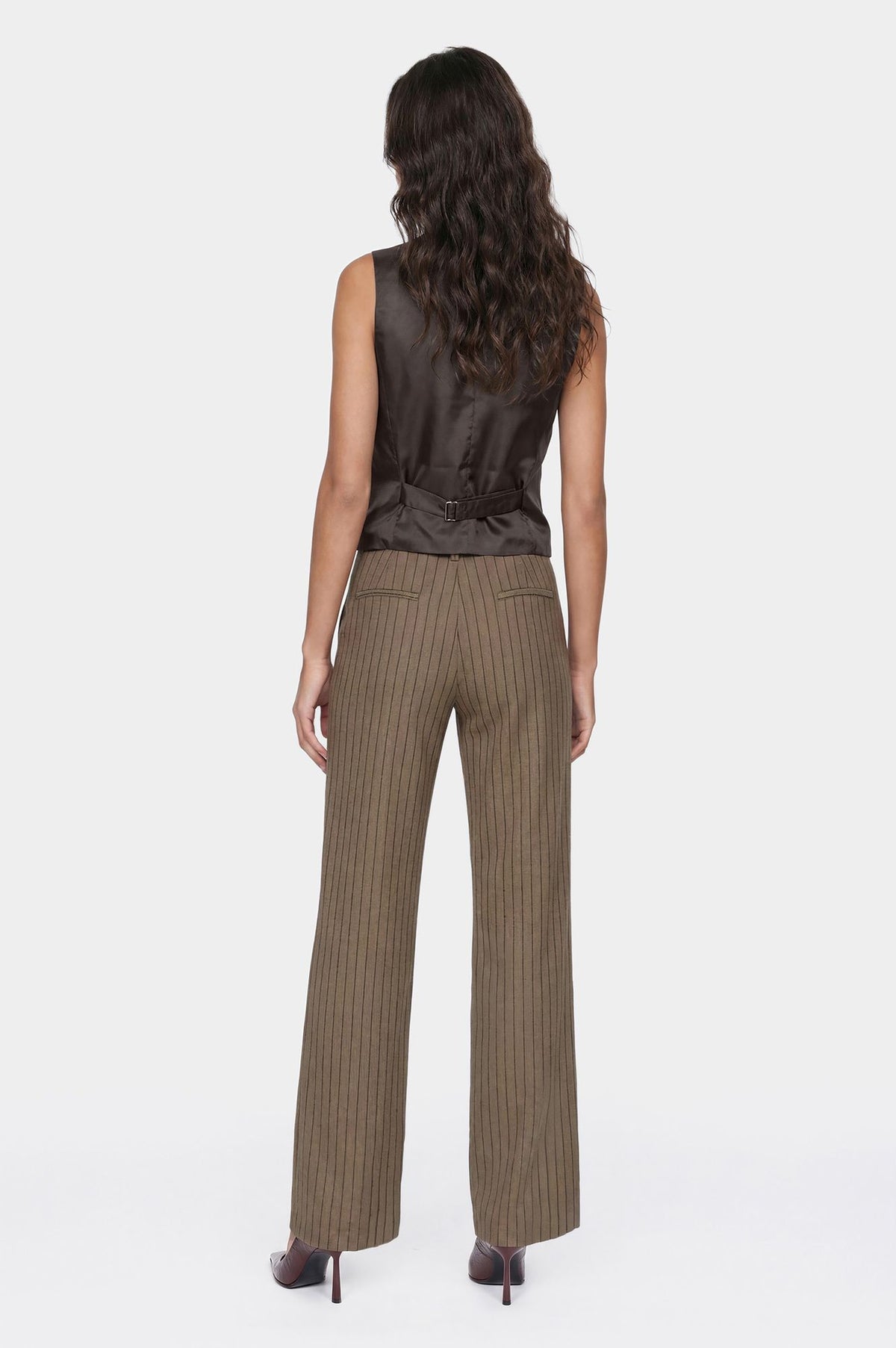 Pantalone ampio chevron a righe con lurex