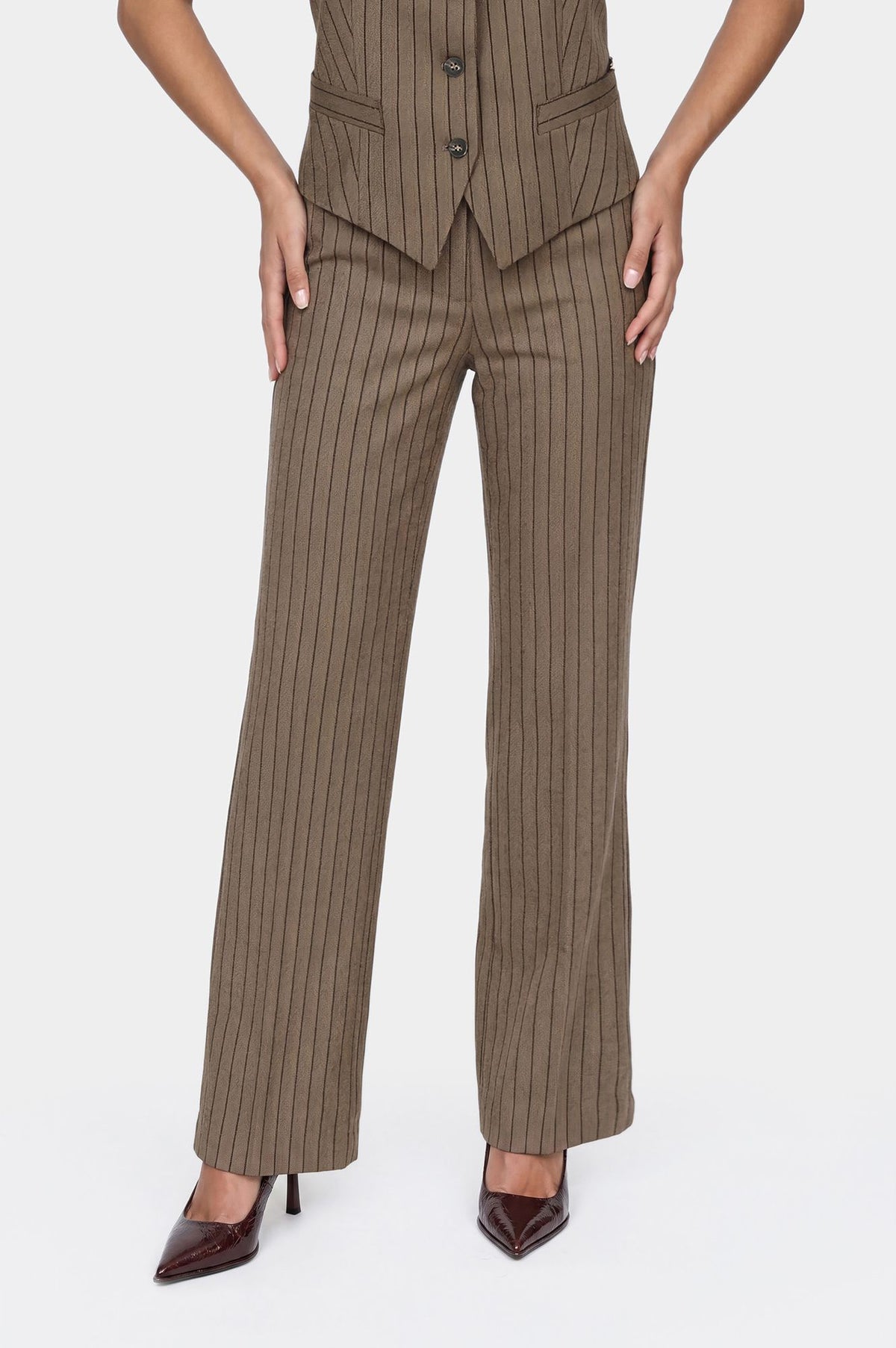 Pantalone ampio chevron a righe con lurex