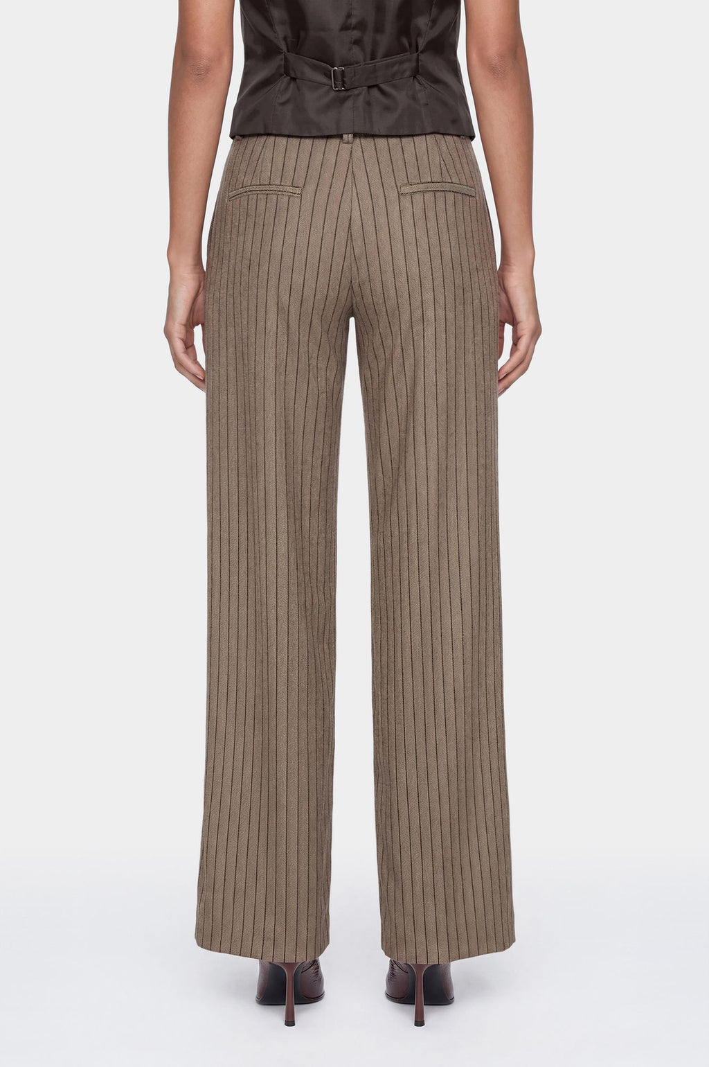 Pantalone ampio chevron a righe con lurex