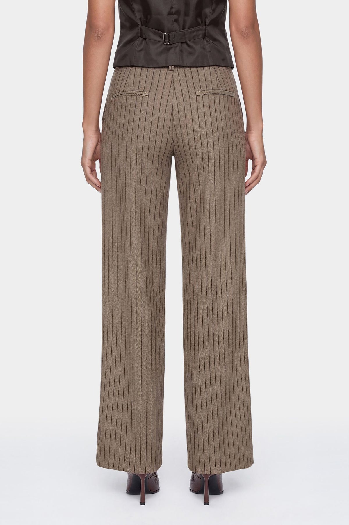 Pantalone ampio chevron a righe con lurex